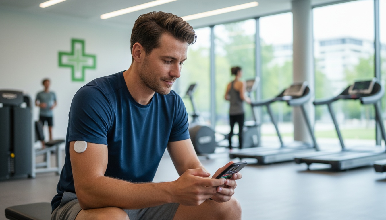 Une personne vérifiant ses données CGM