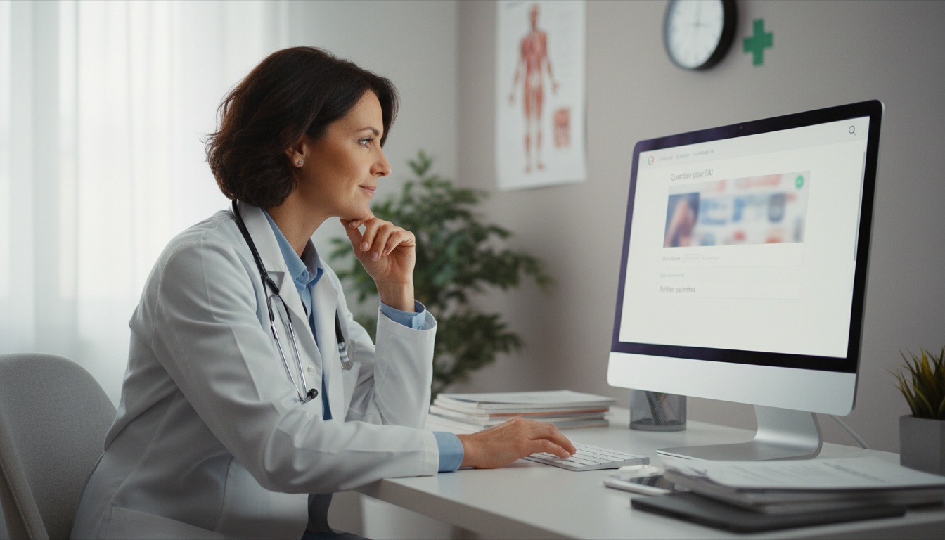 Une personne hésitant entre demander à l'IA ou réfléchir