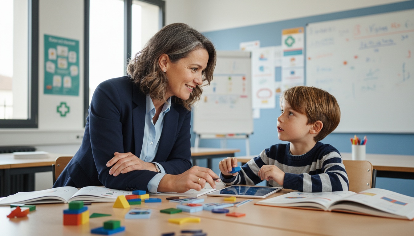 Un enseignant accompagnant un élève HPI