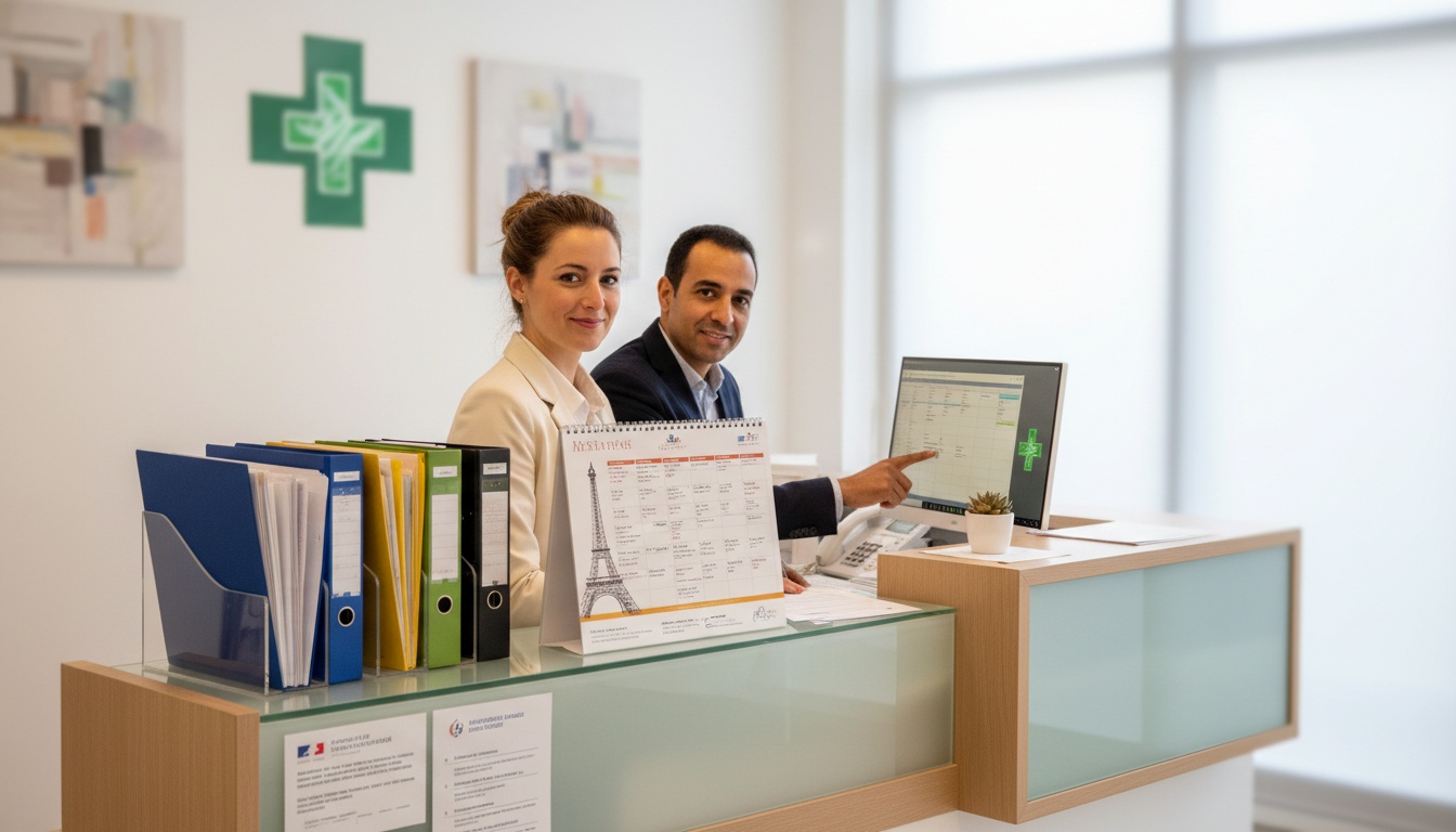 Un bureau de secrétariat médical parfaitement organisé