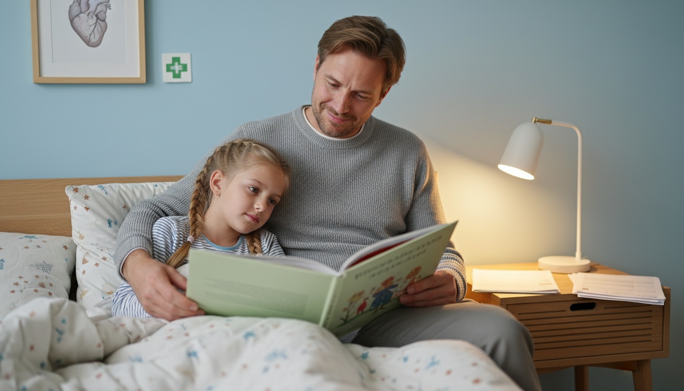 Un parent lisant une histoire du soir